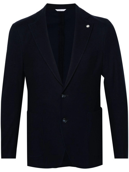  Manuel Ritz Honeycomb Single-breasted Blazer - Blue 