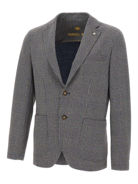  Manuel Ritz Houndstooth-pattern Blazer - Grey 