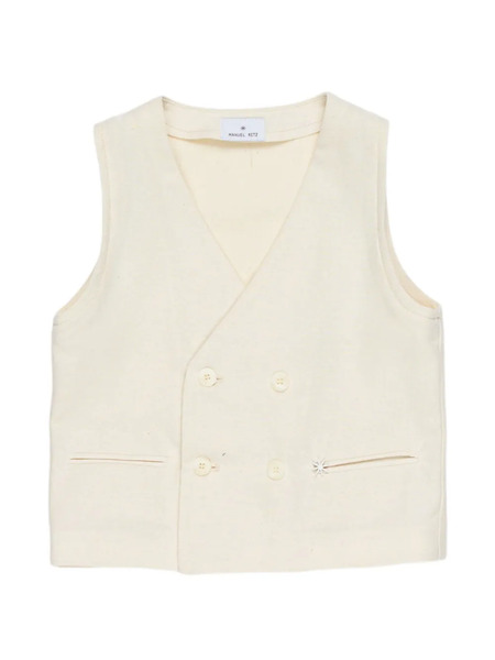 Manuel Ritz Kids Double-breasted Sleeveless Top - Neutrals 