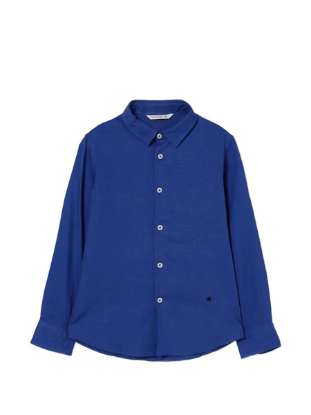  Manuel Ritz Kids Logo-embroidered Shirt - Blue 