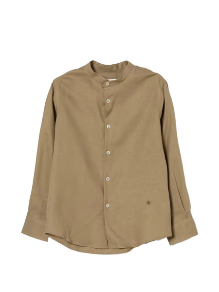  Manuel Ritz Kids Logo-embroidered Shirt - Brown 