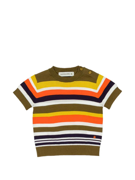  Manuel Ritz Kids Striped T-shirt - Brown 