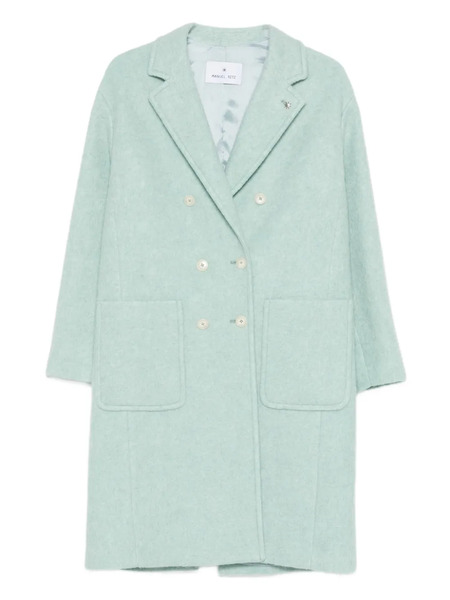  Manuel Ritz Patch-pocket Double-breasted Coat - Blue 