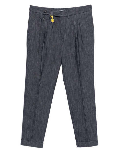  Manuel Ritz Wool-blend Trousers - Blue 