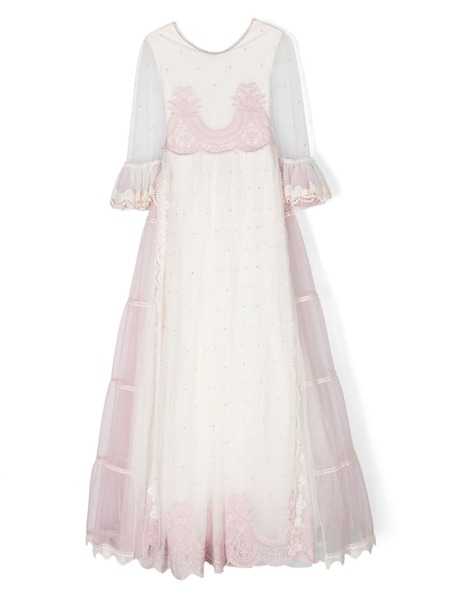  Manuela Macías Scarlette Empire-line Tulle Dress - White 
