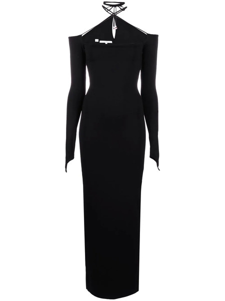  Manurí Connie Fitted Long Dress - Black 