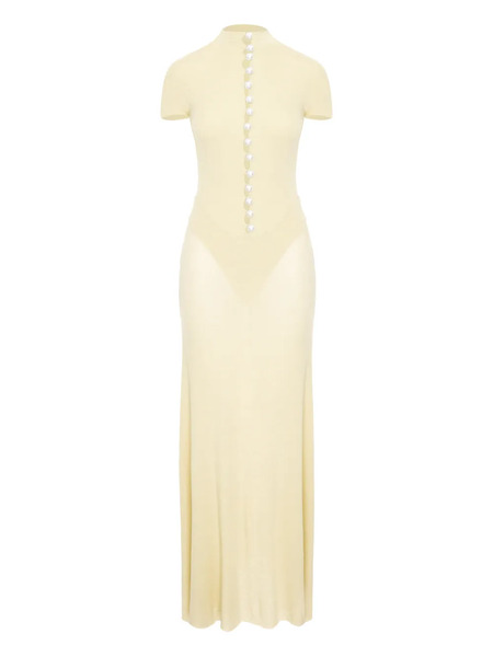  Manurí Mock-neck Maxi Dress - Neutrals 
