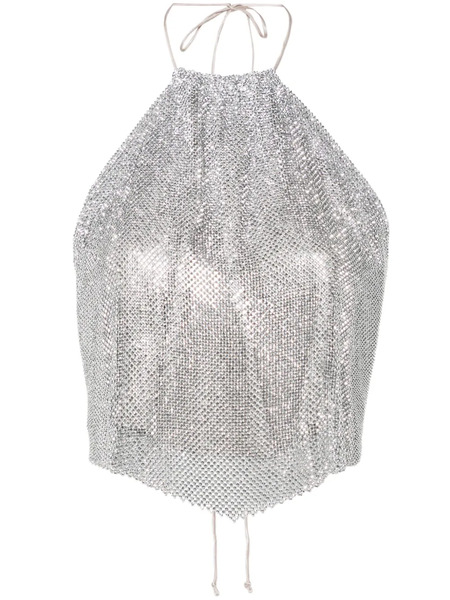  Manurí Paper Rock Chainmail Halterneck Top - Silver 