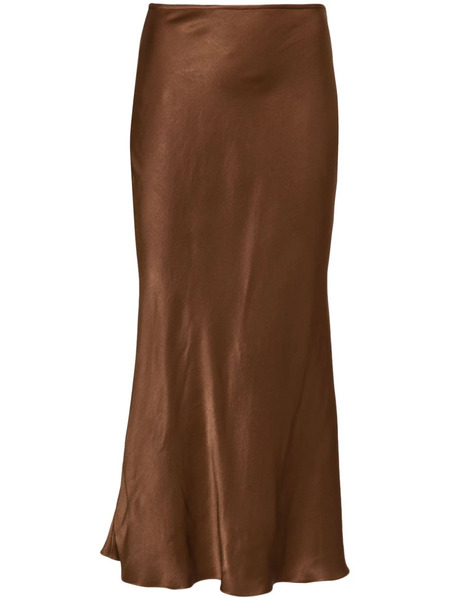  Manurí Sunny Satin Midi Skirt - Brown 