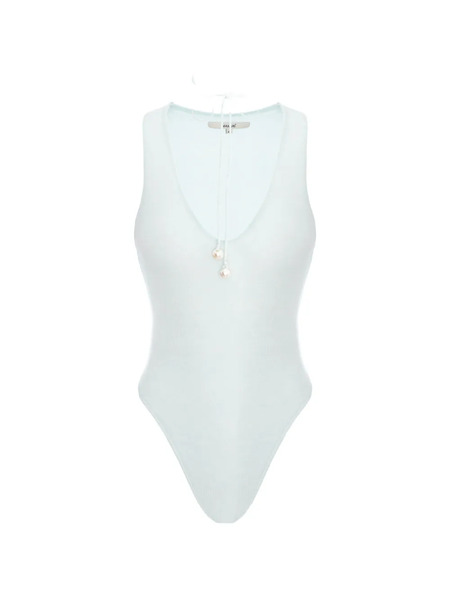  Manurí Tie-neck Sleeveless Bodysuit - Blue 