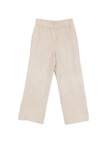  Manzoni 24 Elasticated Leather Trousers - Neutrals 