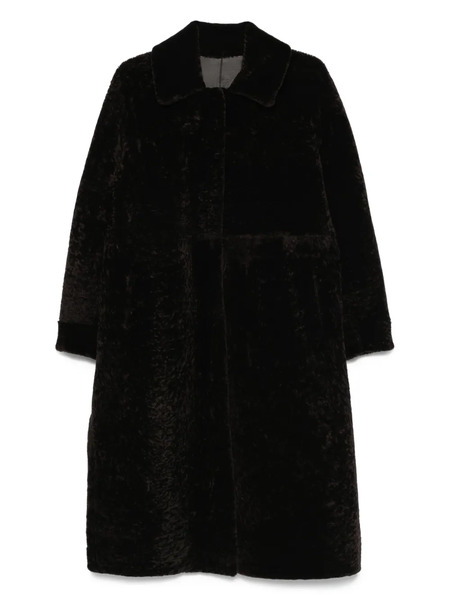  Manzoni 24 Shearling Collared Coat - Brown 
