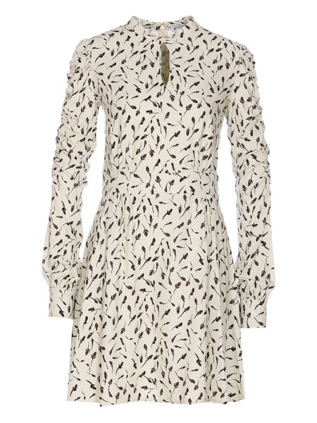 Mar De Margaritas Floral-print Cut-out Dress - Neutrals 
