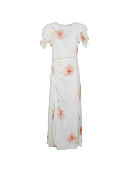  Mar De Margaritas Kristel Floral-pattern Slit Dress - White 