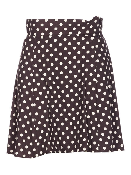  Mar De Margaritas Polka-dot Zip Skirt - Black 