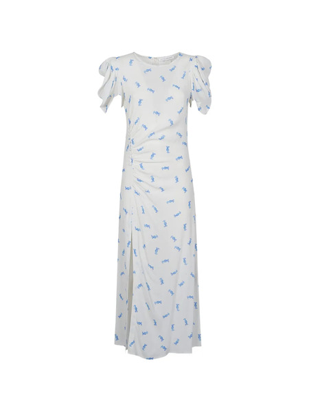  Mar De Margaritas Puff-sleeve Printed Maxi Dress - White 