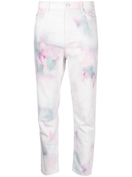  Marant étoile Abstract-print Cropped Trousers - White 