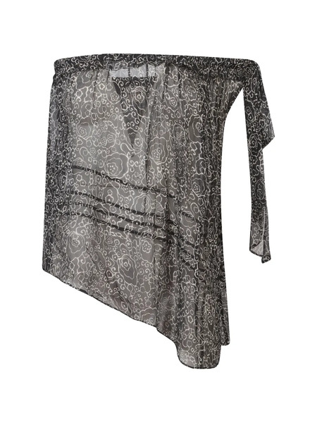  Marant étoile Asymmetrical-neck Floral Top - Black 