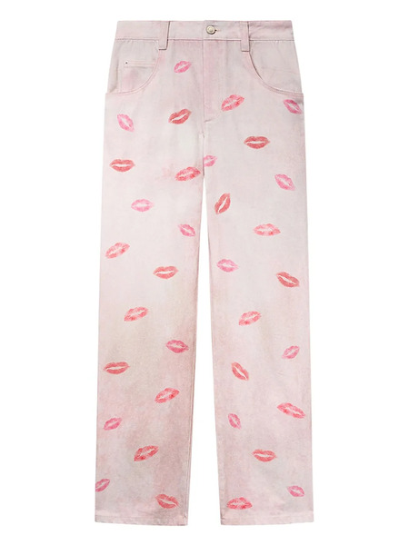  Marant étoile Brinsa Lip-print Trousers - Pink 