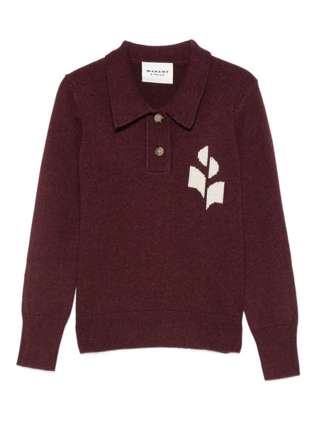  Marant étoile Emblem Polo-neck Sweater - Red 