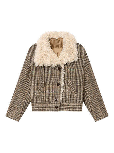  Marant étoile Fadia Check Jacket - Brown 
