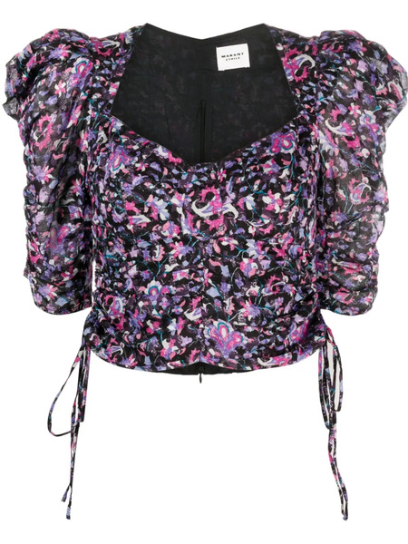  Marant étoile Galaor Puff-sleeve Blouse - Black 