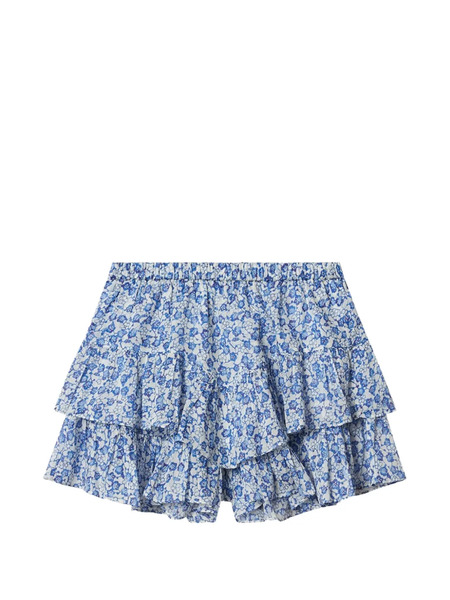  Marant étoile Jocadia Ruffled Floral-print Mini Shorts - Blue 