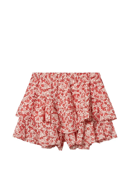  Marant étoile Jocadia Ruffled Floral-print Mini Shorts - Red 
