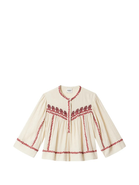  Marant étoile Juline Embroidered Top - Neutrals 