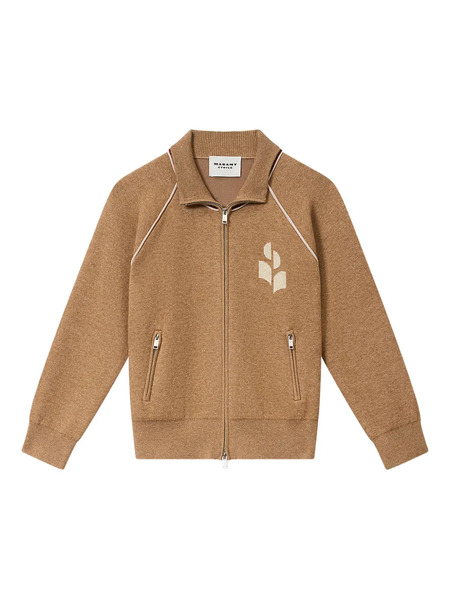  Marant étoile Lanya Zip Logo Cardigan - Brown 