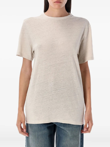  Marant étoile Linen Crew-neck T-shirt - Brown 