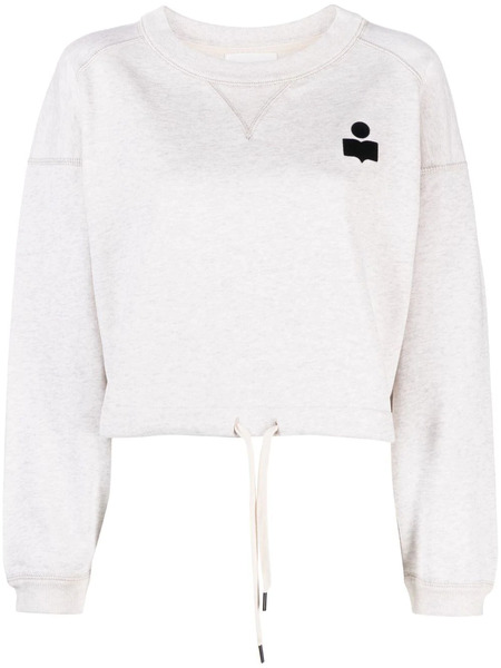  Marant étoile Margo Cropped Drawstring Sweatshirt - Neutrals 
