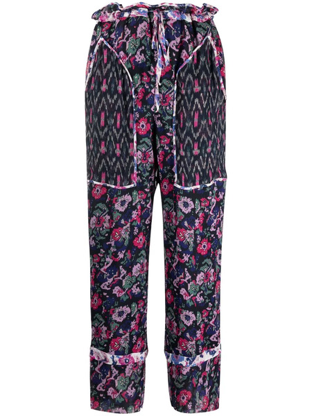  Marant étoile Mix-print Straight-leg Ankle Trousers - Blue 