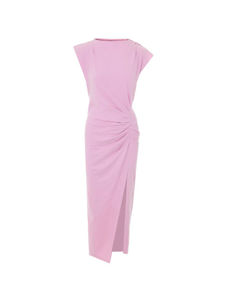  Marant étoile Nadela Ruffled Split Midi Dress - Pink 