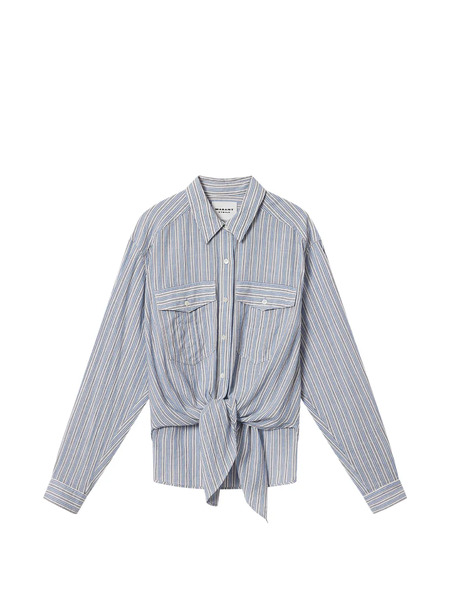  Marant étoile Nath Striped Knot Shirt - Blue 