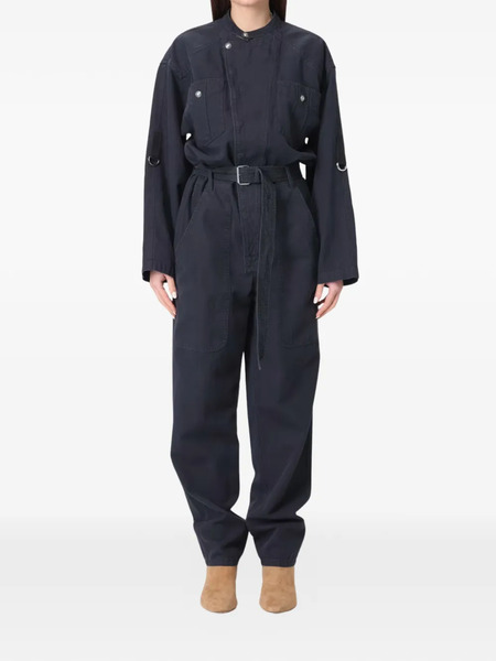  Marant étoile Nessime Long-sleeve Belted Jumpsuit - Blue 
