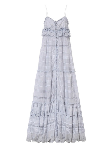  Marant étoile Paule Ruffled Maxi Dress - Blue 