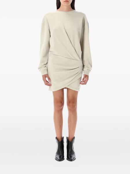  Marant étoile Pipper Fleece Twist-front Mini Dress - Neutrals 