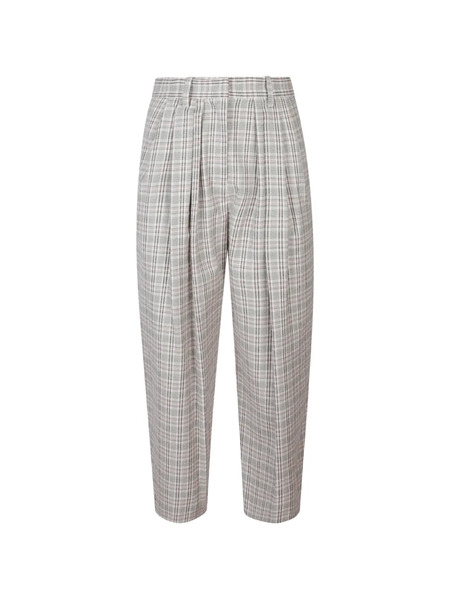  Marant étoile Pleated Check-pattern Trousers - White 