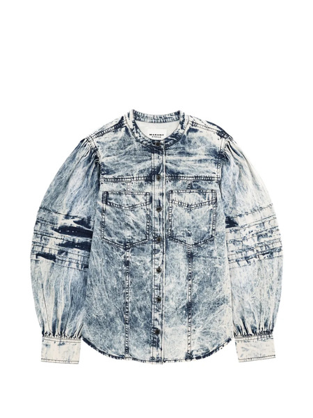  Marant étoile Puff-sleeved Denim Shirt - Blue 