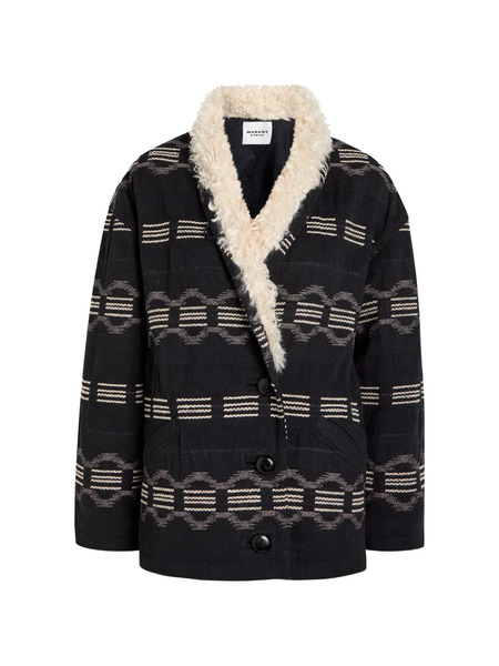  Marant étoile Qayla Jacquard Coat - Black 