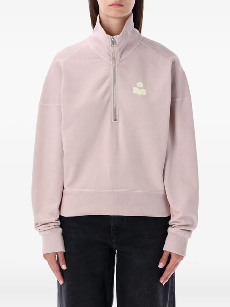  Marant étoile Ross Half-zip Fleece Sweatshirt - Pink 