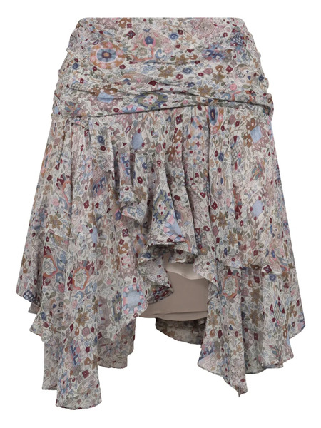  Marant étoile Ruffled Asymmetric Skirt - Neutrals 