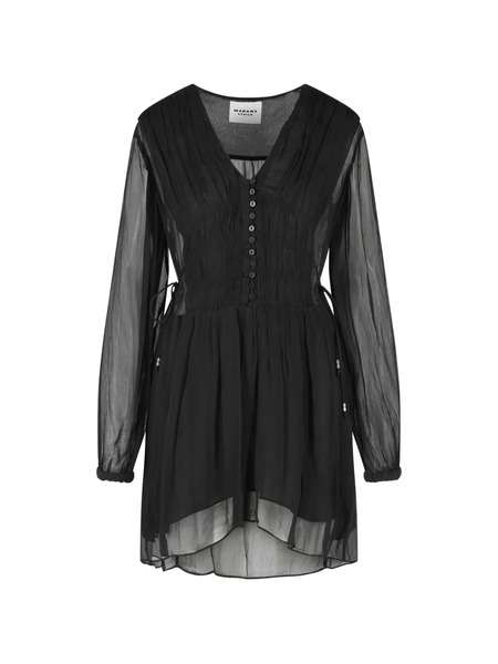 Marant étoile V-neck Button Dress - Black 