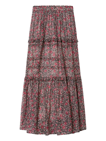  Marant étoile Volomia Ruffled Maxi Skirt - Red 