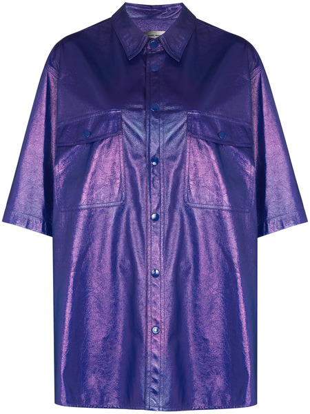  Marant Gilin Faux-leather Shirt - Blue 