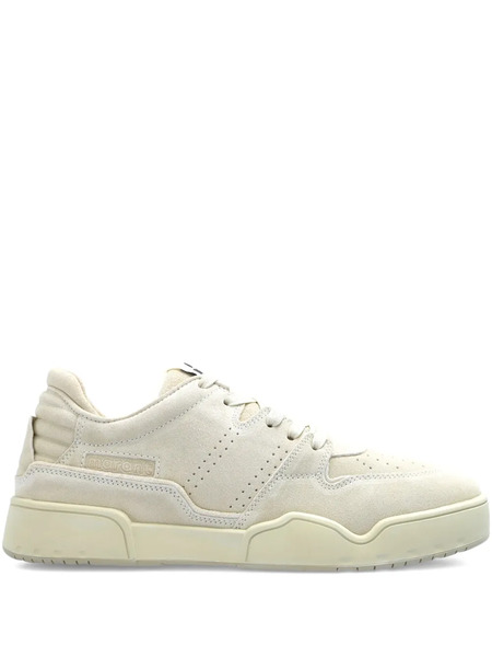  Marant Padded-collar Suede Sneakers - Neutrals 
