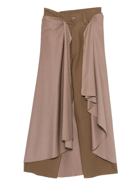  Marbell Erin Draped Panel Trousers - Brown 