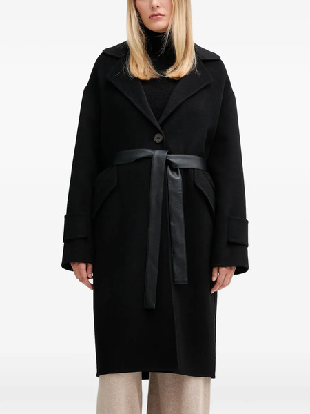  Marc Aurel Belt Buttoned Coat - Black 