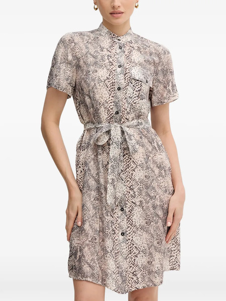  Marc Aurel Buttoned Belted Mini Dress - Neutrals 